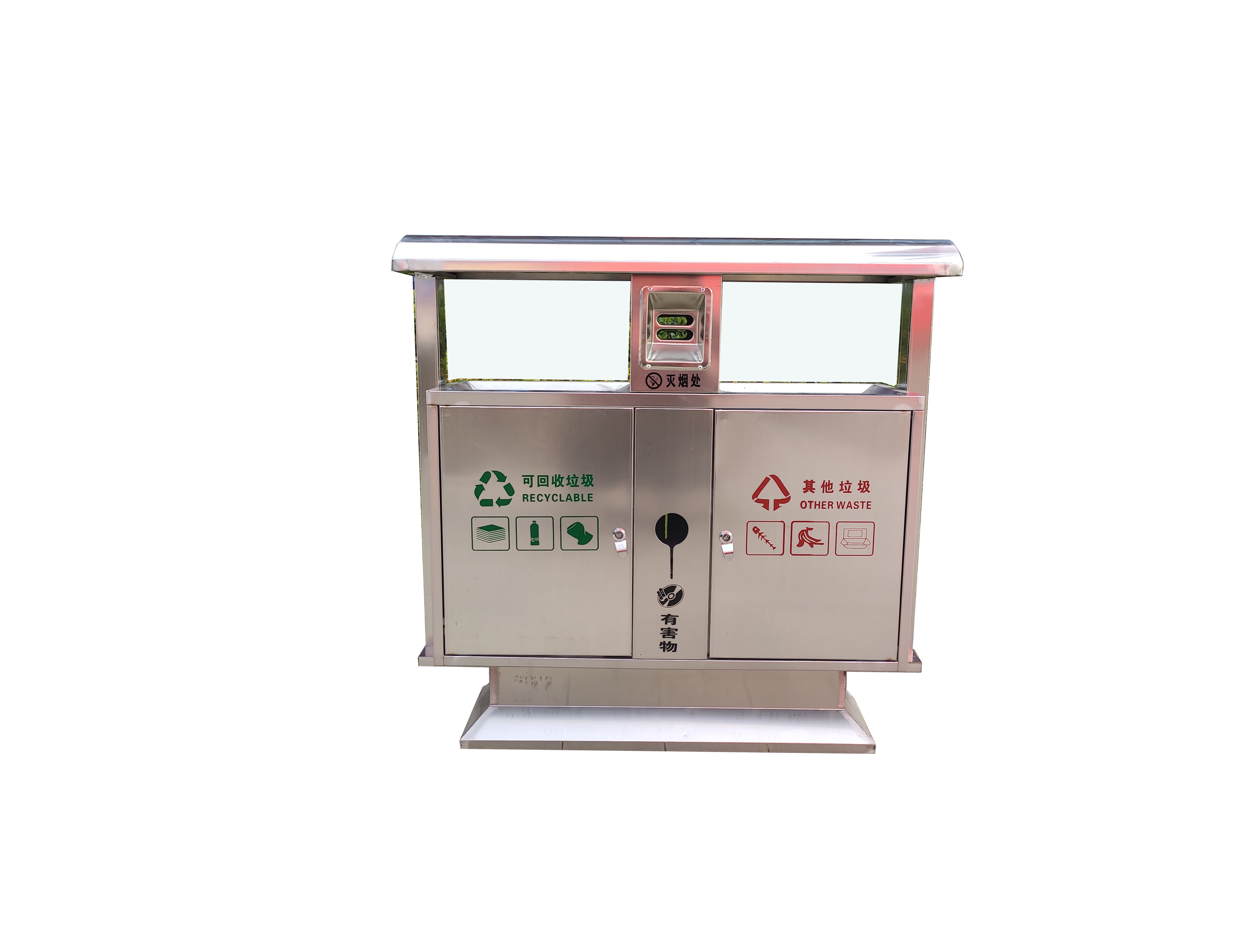 不锈钢双分类垃圾桶