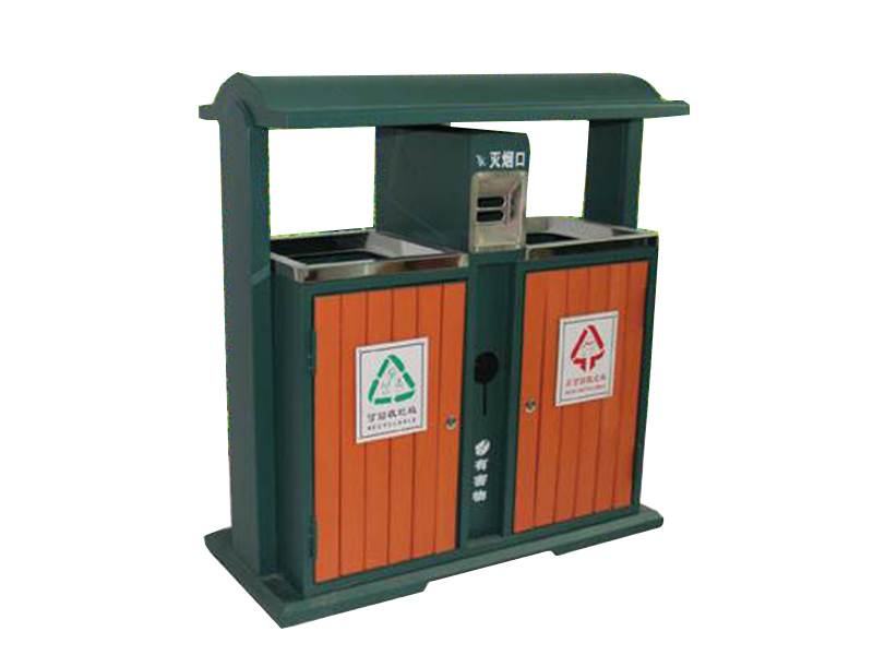 钢木垃圾桶